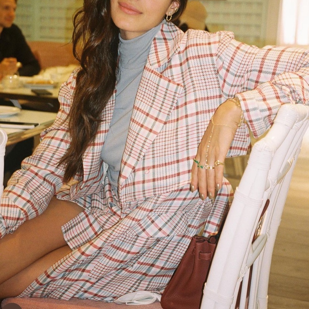 Plaid Trench Coat